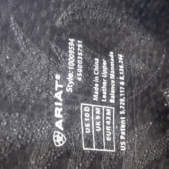 Ariat Men's Heritage Stockman Black Leather Cowboy Boots. Style 10009594. - Picture 16 of 16